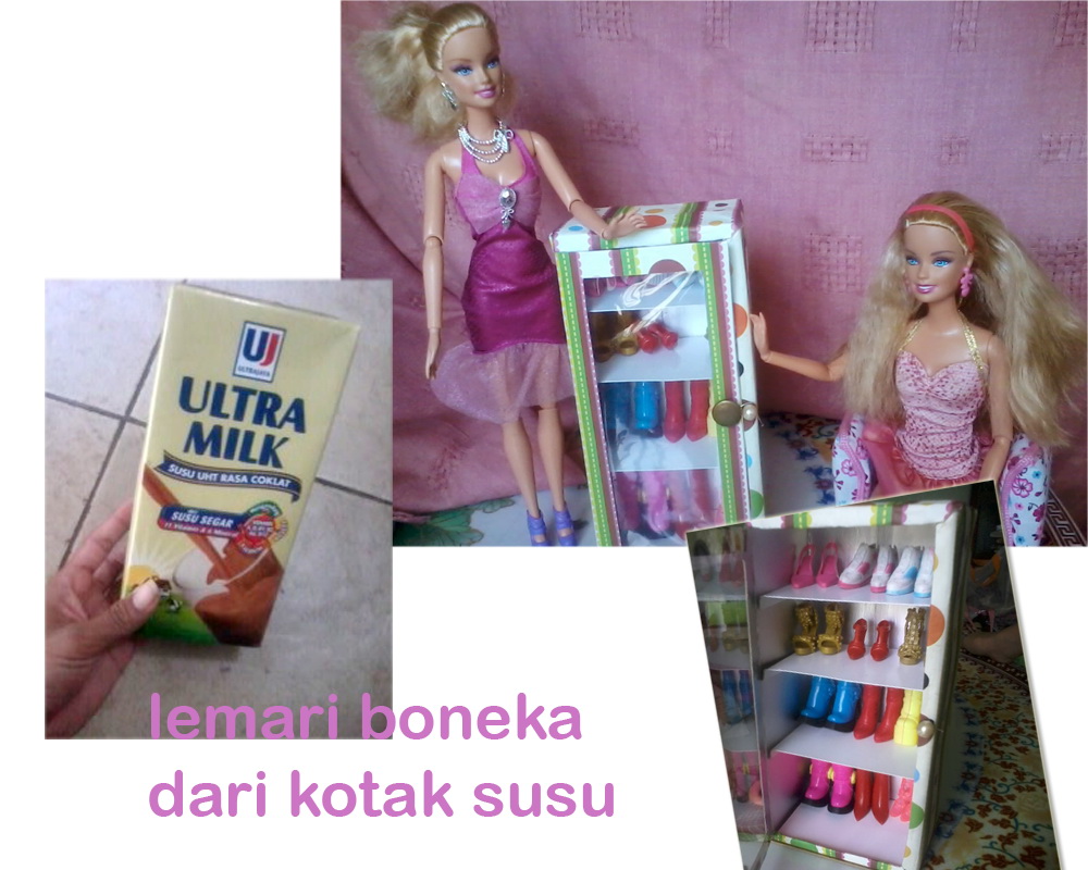  recycle craft Lemari  Boneka  dari Kotak Susu me myself 